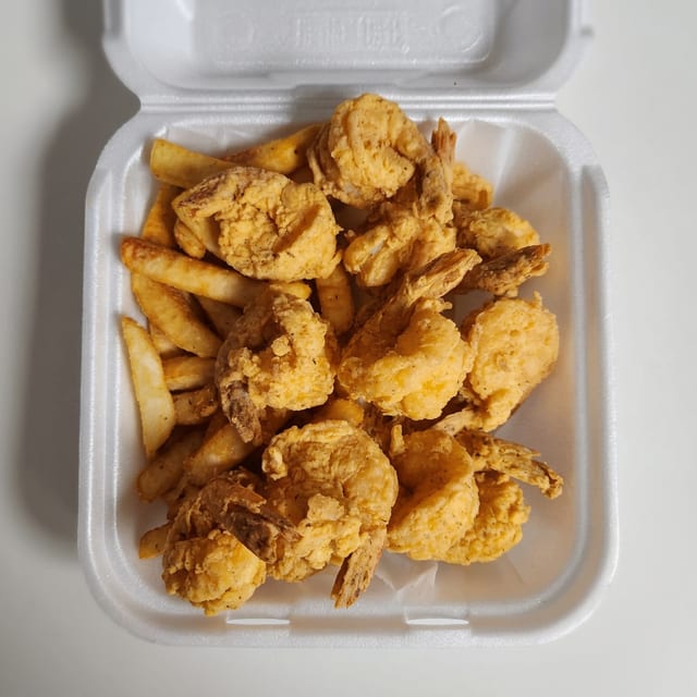 6 Fried Shrimp.