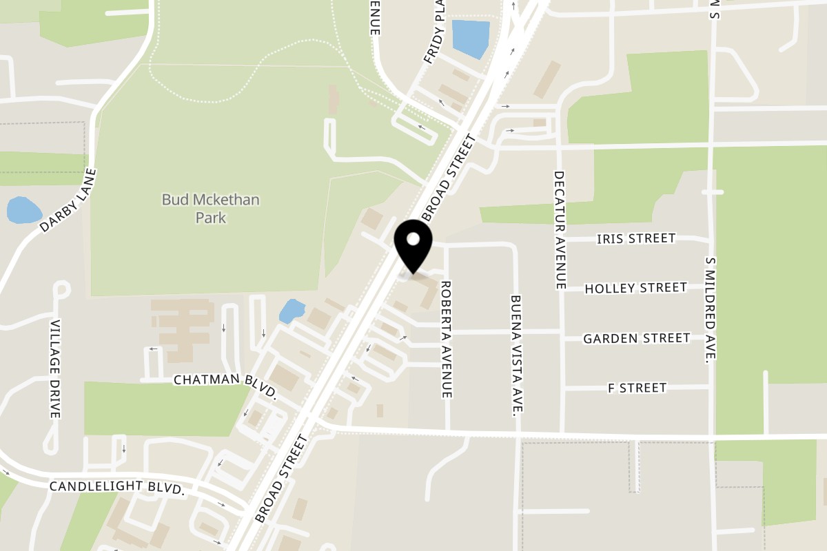Map showing the location of A Taste of New Orleans on 809 S Broad St in Brooksville